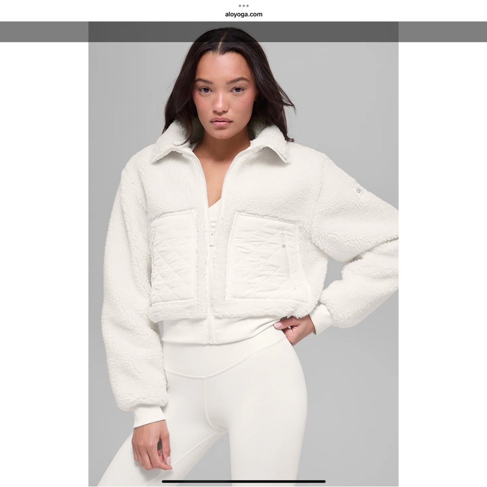 ALO Yoga White Bomber Jacket